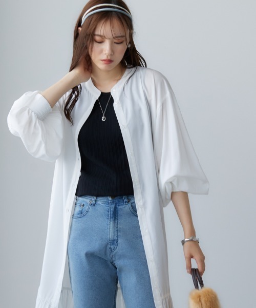 miclat（ミクラ）の「大きいサイズ 袖ボリュームシャツワンピース miclat（ワンピース・レディース・オフホワイト/カーキ・LL/3L/4L/L/5L）」の9枚目の写真