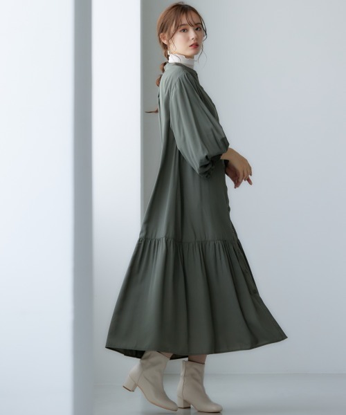 miclat（ミクラ）の「大きいサイズ 袖ボリュームシャツワンピース miclat（ワンピース・レディース・オフホワイト/カーキ・LL/3L/4L/L/5L）」の5枚目の写真