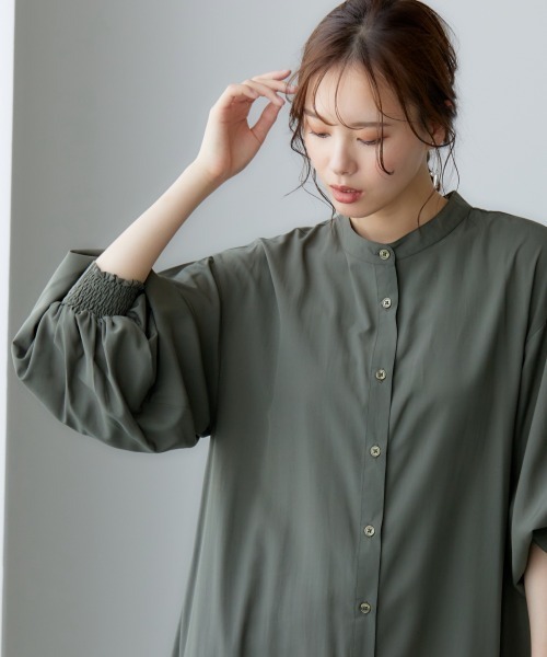 miclat（ミクラ）の「大きいサイズ 袖ボリュームシャツワンピース miclat（ワンピース・レディース・オフホワイト/カーキ・LL/3L/4L/L/5L）」の21枚目の写真