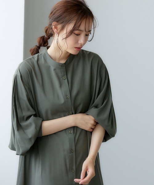 miclat（ミクラ）の「大きいサイズ 袖ボリュームシャツワンピース miclat（ワンピース・レディース・オフホワイト/カーキ・LL/3L/4L/L/5L）」の15枚目の写真