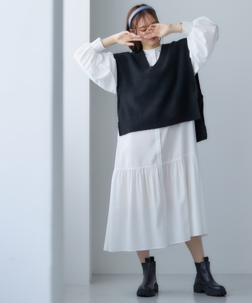 miclat（ミクラ）の「大きいサイズ 袖ボリュームシャツワンピース miclat（ワンピース・レディース・オフホワイト/カーキ・LL/3L/4L/L/5L）」の12枚目の写真