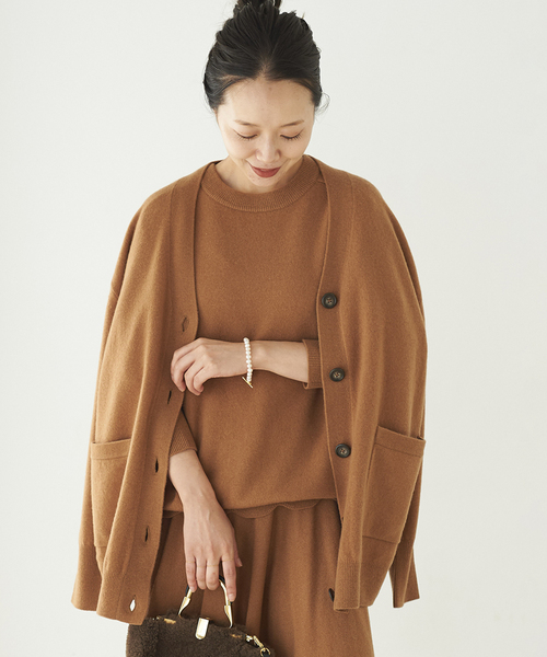 Plage - Plage プラージュ スーパーファインウールカシミヤVネックカーディガン plage（プラージュ）の「スーパーファインウールカシミヤVネック