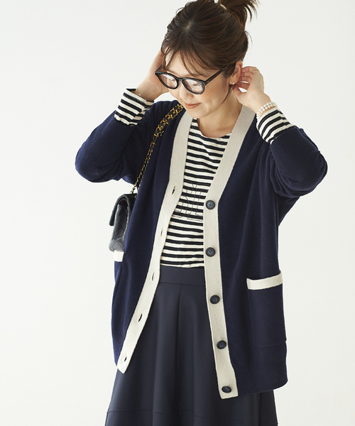 価格は安く plage（プラージュ）の「スーパーファインウールカシミヤVネック トップス