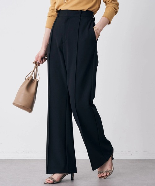 earth music&ecology（アースミュージックアンドエコロジー）の「センターシームパンツ（その他パンツ・レディース・ブラック/ダークグリーン/ベージュ/パープル・S/M）」の2枚目の写真