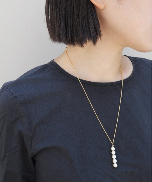 anq.（アンク）の「「anq.」K14GF ・アコヤパールライン　チャーム　LCHF221002（チャーム・レディース・ホワイト・ONE SIZE）」の2枚目の写真