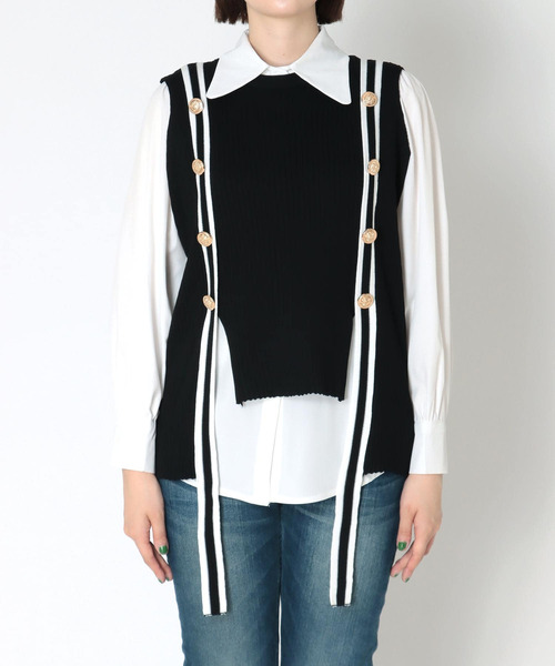 Cepica（セピカ）の「配色ベストSetシャツ（シャツ/ブラウス・レディース・ブラック・FREE）」の8枚目の写真
