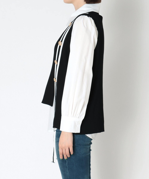 Cepica（セピカ）の「配色ベストSetシャツ（シャツ/ブラウス・レディース・ブラック・FREE）」の9枚目の写真