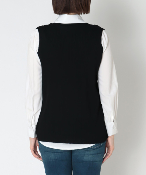 Cepica（セピカ）の「配色ベストSetシャツ（シャツ/ブラウス・レディース・ブラック・FREE）」の10枚目の写真