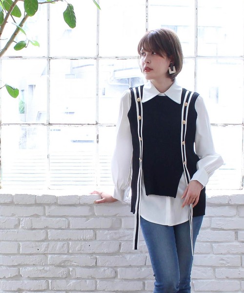 Cepica（セピカ）の「配色ベストSetシャツ（シャツ/ブラウス・レディース・ブラック・FREE）」の19枚目の写真