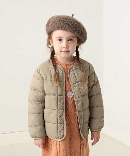 BEAMS mini(ビームスミニ)の「BEAMS mini / サーモライト 中綿 ノーカラー ブルゾン (90~150㎝)(ブルゾン・キッズ・サックスブルー/ブラウン系その他・100/110/120/130/140/150/90)」の18枚目の写真