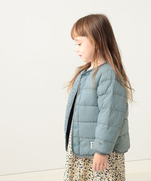 BEAMS mini(ビームスミニ)の「BEAMS mini / サーモライト 中綿 ノーカラー ブルゾン (90~150㎝)(ブルゾン・キッズ・サックスブルー/ブラウン系その他・100/110/120/130/140/150/90)」の7枚目の写真