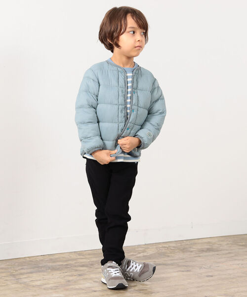 BEAMS mini(ビームスミニ)の「BEAMS mini / サーモライト 中綿 ノーカラー ブルゾン (90~150㎝)(ブルゾン・キッズ・サックスブルー/ブラウン系その他・100/110/120/130/140/150/90)」の13枚目の写真