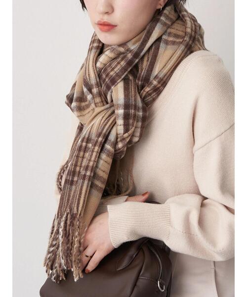 earth music&ecology（アースミュージックアンドエコロジー）の「ナイスタッチチェックストール（ストール/ショール・レディース・ブルー/グリーン/アイボリー/ベージュ・FREE）」の8枚目の写真