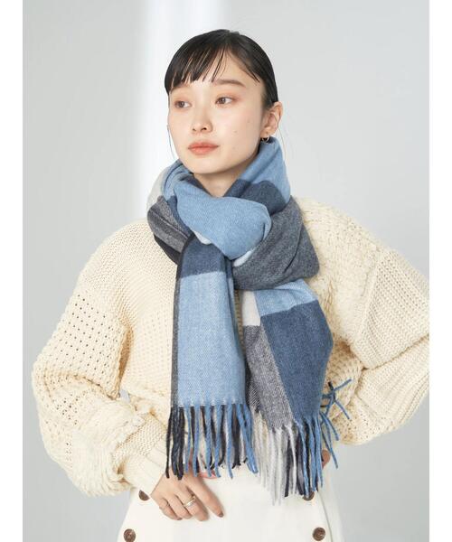 earth music&ecology（アースミュージックアンドエコロジー）の「ナイスタッチチェックストール（ストール/ショール・レディース・ブルー/グリーン/アイボリー/ベージュ・FREE）」の14枚目の写真