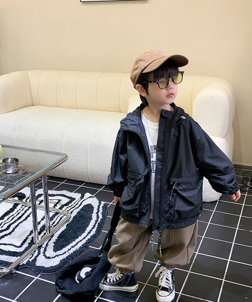 aimoha(アイモハ)の「【aimoha-KIDS-】子供服 無地マウンテンジャケット(マウンテンパーカー・キッズ・ブラック/オレンジ・130/90/110/100/120/150/140)」の7枚目の写真