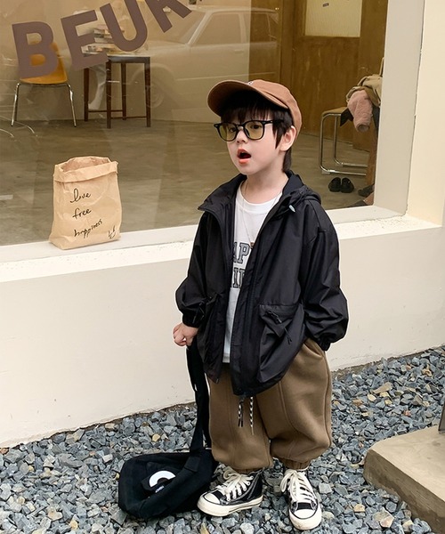 aimoha(アイモハ)の「【aimoha-KIDS-】子供服 無地マウンテンジャケット(マウンテンパーカー・キッズ・ブラック/オレンジ・130/90/110/100/120/150/140)」の8枚目の写真