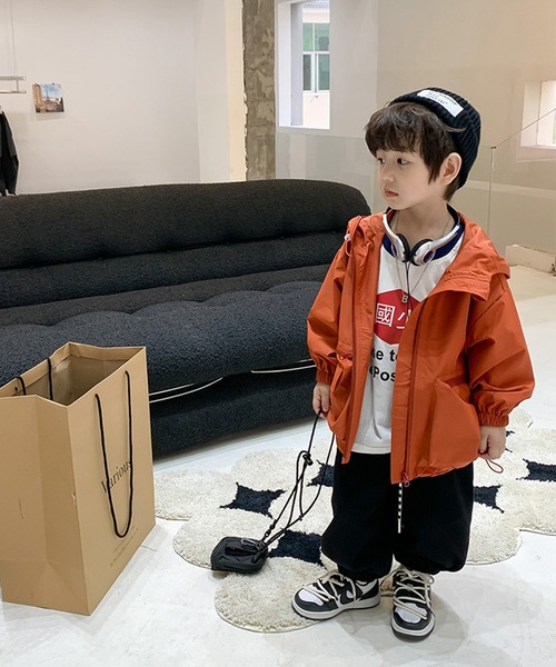 aimoha(アイモハ)の「【aimoha-KIDS-】子供服 無地マウンテンジャケット(マウンテンパーカー・キッズ・ブラック/オレンジ・130/90/110/100/120/150/140)」の14枚目の写真