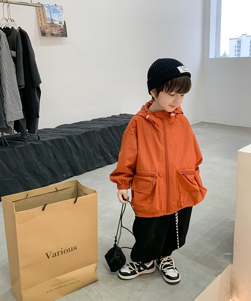 aimoha(アイモハ)の「【aimoha-KIDS-】子供服 無地マウンテンジャケット(マウンテンパーカー・キッズ・ブラック/オレンジ・130/90/110/100/120/150/140)」の17枚目の写真