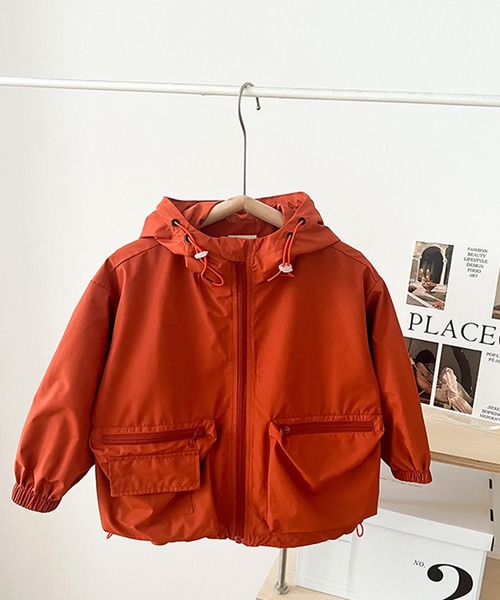 aimoha(アイモハ)の「【aimoha-KIDS-】子供服 無地マウンテンジャケット(マウンテンパーカー・キッズ・ブラック/オレンジ・130/90/110/100/120/150/140)」の22枚目の写真