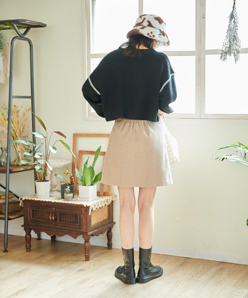 FREE'S MART（フリーズマート）の「◆裾プリーツミニスカート（スカート・レディース・グレー系その他/カーキ/ベージュ・SMALL/MEDIUM）」の9枚目の写真