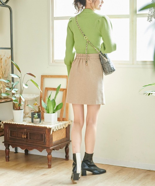 FREE'S MART（フリーズマート）の「◆裾プリーツミニスカート（スカート・レディース・グレー系その他/カーキ/ベージュ・SMALL/MEDIUM）」の6枚目の写真