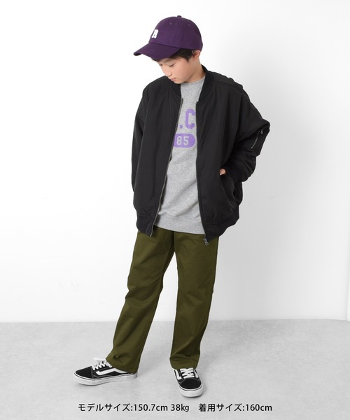 GLAZOS（グラソス）の「[ワイドテーパード]ストレッチツイル・ベイカーパンツ（その他パンツ・キッズ・カーキ/ブラック/ベージュ・160cm/170cm/140cm/150cm）」の4枚目の写真