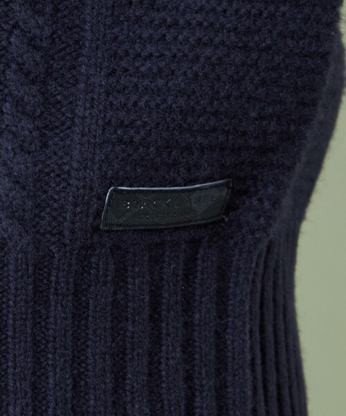 【BLACK LABEL CRESTBRIDGE】タートルネックニットチェック黒 WEB・一部店舗限定】クレストブリッジチェックタートルネック