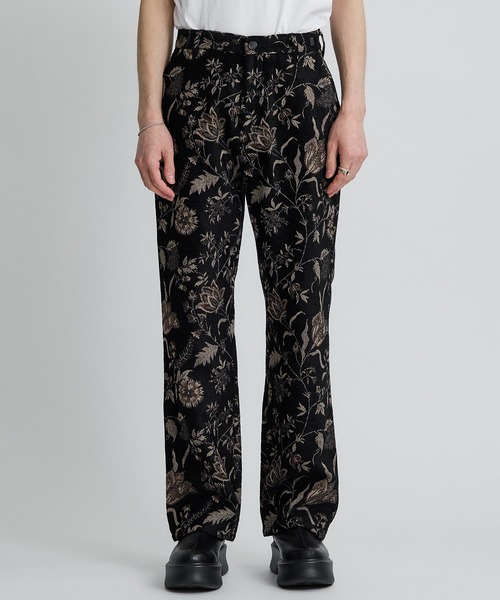 superNova.(スーパーノヴァ)の「Adjuster flare pants - Velvet flower jacquard(スラックス・メンズ・ブラック・S/M)」の3枚目の写真