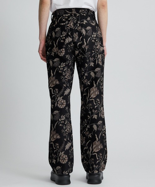 superNova.(スーパーノヴァ)の「Adjuster flare pants - Velvet flower jacquard(スラックス・メンズ・ブラック・S/M)」の5枚目の写真