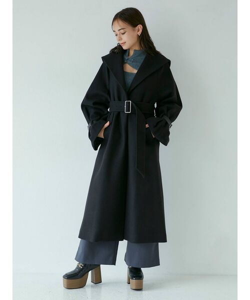 MURUA（ムルーア）の「チャイナタイトニット（ニット/セーター・レディース・グレー/ブルー/アクア/ブラック/ベージュ・FREE）」の6枚目の写真