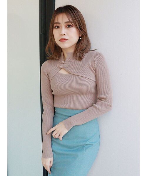 MURUA（ムルーア）の「チャイナタイトニット（ニット/セーター・レディース・グレー/ブルー/アクア/ブラック/ベージュ・FREE）」の15枚目の写真