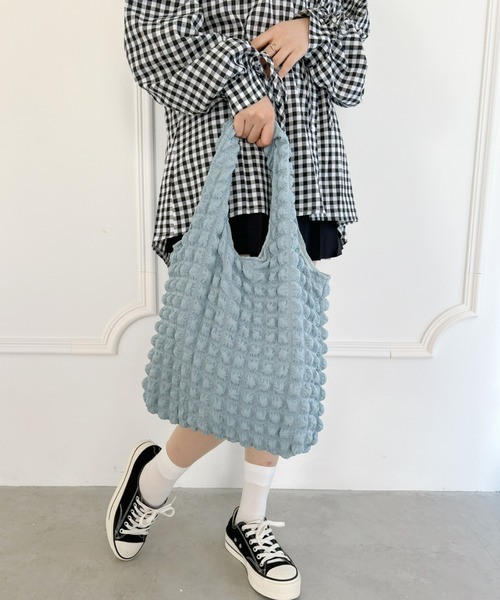 Loueme(ルエム)の「ぽこぽこポップコーントートバッグ(トートバッグ・レディース・ホワイト/ピンク/ブラック/ライトブルー/ラベンダー・FREE)」の19枚目の写真