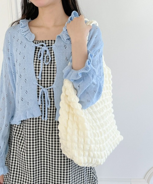 Loueme(ルエム)の「ぽこぽこポップコーントートバッグ(トートバッグ・レディース・ホワイト/ピンク/ブラック/ライトブルー/ラベンダー・FREE)」の11枚目の写真