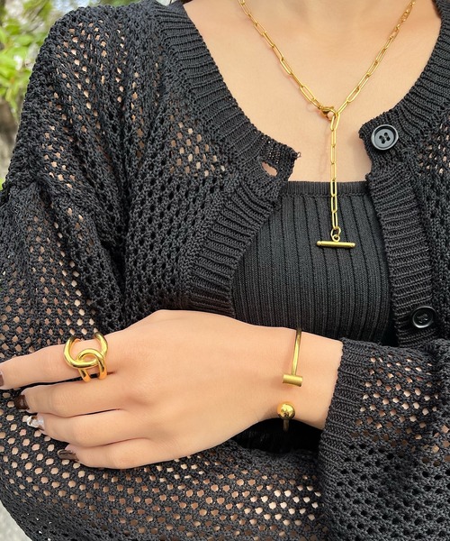 blackdia ocean（ブラックダイヤオーシャン）の「blackdia ocean アシンメトリーデザインバングル（バングル/リストバンド・レディース・ゴールド/ピンクゴールド/シルバー・FREE）」の6枚目の写真