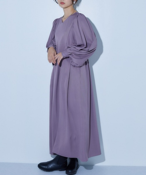 ECRIRE（エクリール）の「【miho.a.nicoコラボ】パフスリーブワンピース（ワンピース・レディース・モカ/ブラック/ベージュ・M/L）」の21枚目の写真