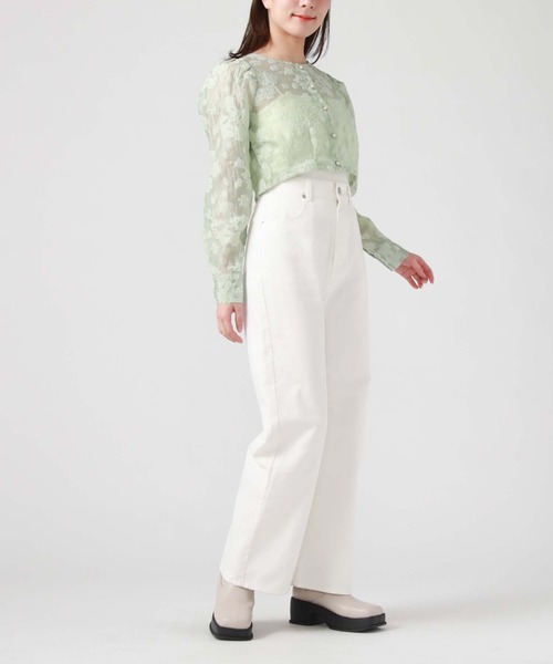 archives(アルシーヴ)の「オーガンジャガードカーディガン(シャツ/ブラウス・レディース・ブラック/アイボリー/オフホワイト/ミント・MEDIUM)」の20枚目の写真