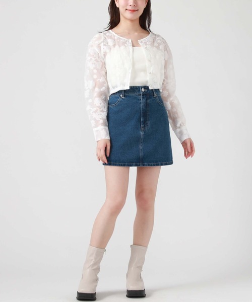 archives(アルシーヴ)の「オーガンジャガードカーディガン(シャツ/ブラウス・レディース・ブラック/アイボリー/オフホワイト/ミント・MEDIUM)」の8枚目の写真