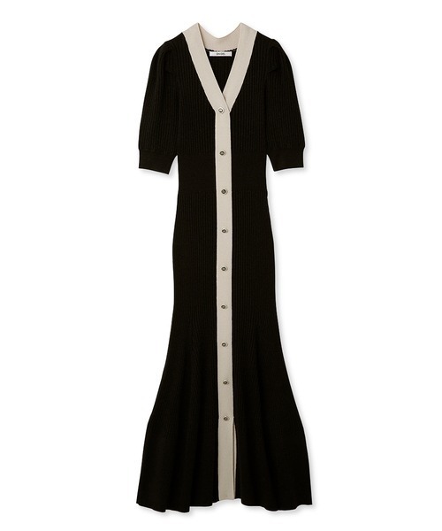 スナイデル SNIDEL フロントボタンニットワンピース （BLK