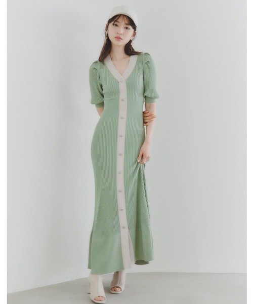 新品!snidel フロントボタンラメニットワンピース SNIDEL(スナイデル)の「【WEB限定サイズあり】フロントボタン