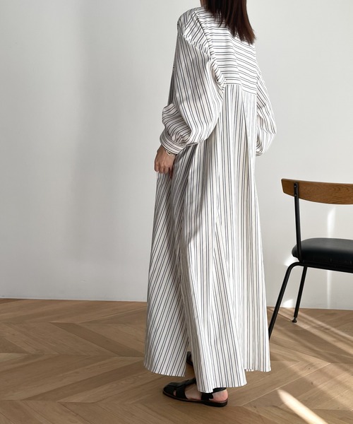 RED CHOP WORKS（レッドチョップワークス）の「RED CHOP WORKS(レッドチョップワークス) スキッパーストライプマキシワンピース（ワンピース・レディース・ストライプ・38）」の2枚目の写真