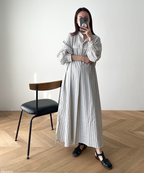 RED CHOP WORKS（レッドチョップワークス）の「RED CHOP WORKS(レッドチョップワークス) スキッパーストライプマキシワンピース（ワンピース・レディース・ストライプ・38）」の5枚目の写真