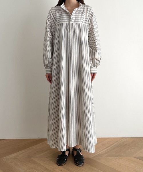 RED CHOP WORKS（レッドチョップワークス）の「RED CHOP WORKS(レッドチョップワークス) スキッパーストライプマキシワンピース（ワンピース・レディース・ストライプ・38）」の6枚目の写真