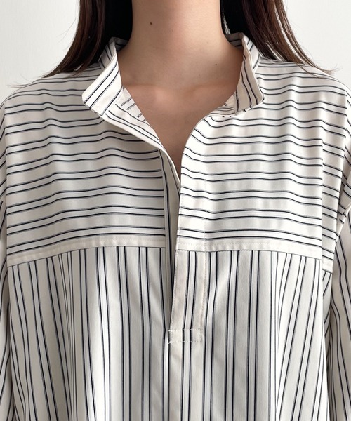 RED CHOP WORKS（レッドチョップワークス）の「RED CHOP WORKS(レッドチョップワークス) スキッパーストライプマキシワンピース（ワンピース・レディース・ストライプ・38）」の9枚目の写真