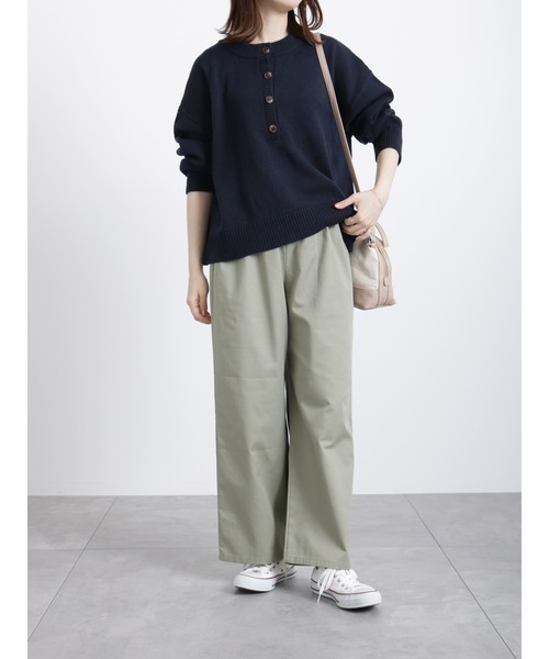 Samansa Mos2 blue（サマンサモスモスブルー）の「チノイージーパンツ（チノパンツ・レディース・カーキ/キナリ/チャコール・ﾌﾘ-）」の21枚目の写真