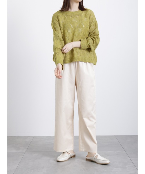 Samansa Mos2 blue（サマンサモスモスブルー）の「チノイージーパンツ（チノパンツ・レディース・カーキ/キナリ/チャコール・ﾌﾘ-）」の7枚目の写真