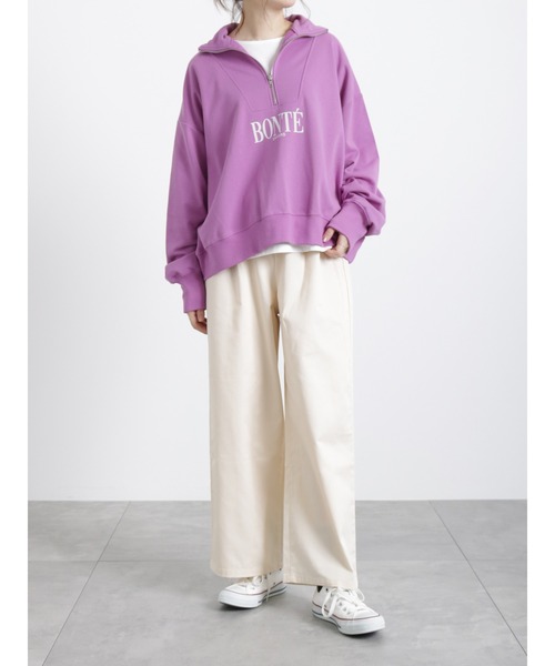 Samansa Mos2 blue（サマンサモスモスブルー）の「チノイージーパンツ（チノパンツ・レディース・カーキ/キナリ/チャコール・ﾌﾘ-）」の10枚目の写真