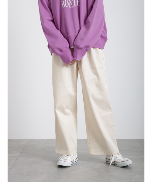 Samansa Mos2 blue（サマンサモスモスブルー）の「チノイージーパンツ（チノパンツ・レディース・カーキ/キナリ/チャコール・ﾌﾘ-）」の14枚目の写真