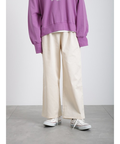 Samansa Mos2 blue（サマンサモスモスブルー）の「チノイージーパンツ（チノパンツ・レディース・カーキ/キナリ/チャコール・ﾌﾘ-）」の15枚目の写真