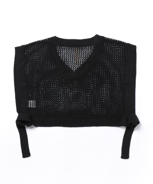 Q（キュー）の「メッシュニットベスト（ベスト・レディース・ブラック/ベージュ・MEDIUM）」の5枚目の写真