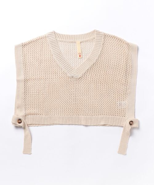 Q（キュー）の「メッシュニットベスト（ベスト・レディース・ブラック/ベージュ・MEDIUM）」の4枚目の写真